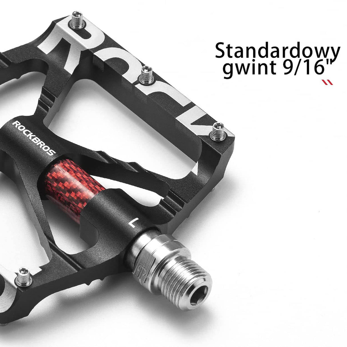ROCKBROS Pedały Rowerowe 9/16" Aluminiowe Antypoślizgowe z Uszczelnionymi Łożyskami do MTB