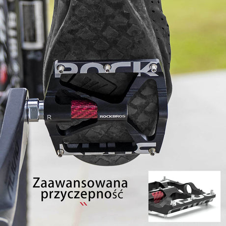 ROCKBROS Pedały Rowerowe 9/16" Aluminiowe Antypoślizgowe z Uszczelnionymi Łożyskami do MTB