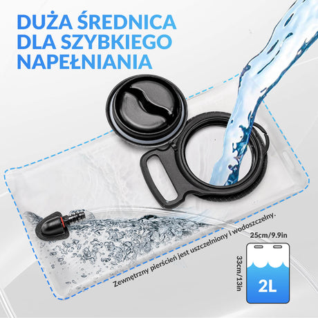 ROCKBROS Plecak Wodoodporny  Wbudowany 2L Worek Na Wodę do Biegania Roweru i Wędrówek