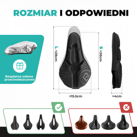 ROCKBROS Pokrowiec na Siodełko 3D Memory Foam, Wygoda i Amortyzacja-LF2493 Nakładki na siodełka