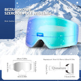 ROCKBROS Qunature Gogle Narciarskie Bezramkowe Dla Mężczyzn I Kobiet Przeciwmgielną-Q23-007 Gogle narciarskie