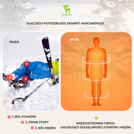 ROCKBROS Qunature Skarpetki Narciarskie Zimowe Termiczne Wykonane Unisex Rozmiar -Q23-011 Skarpetka