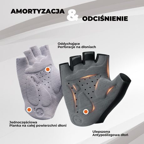 ROAD TO SKY ROAD TO SKY Wygodne, Amortyzujące Rękawiczki Rowerowe Z Półpalcami-TLS005 Rękawiczki