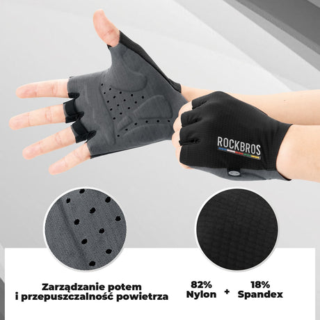 ROAD TO SKY ROAD TO SKY Wygodne, Amortyzujące Rękawiczki Rowerowe Z Półpalcami-TLS005 Rękawiczki