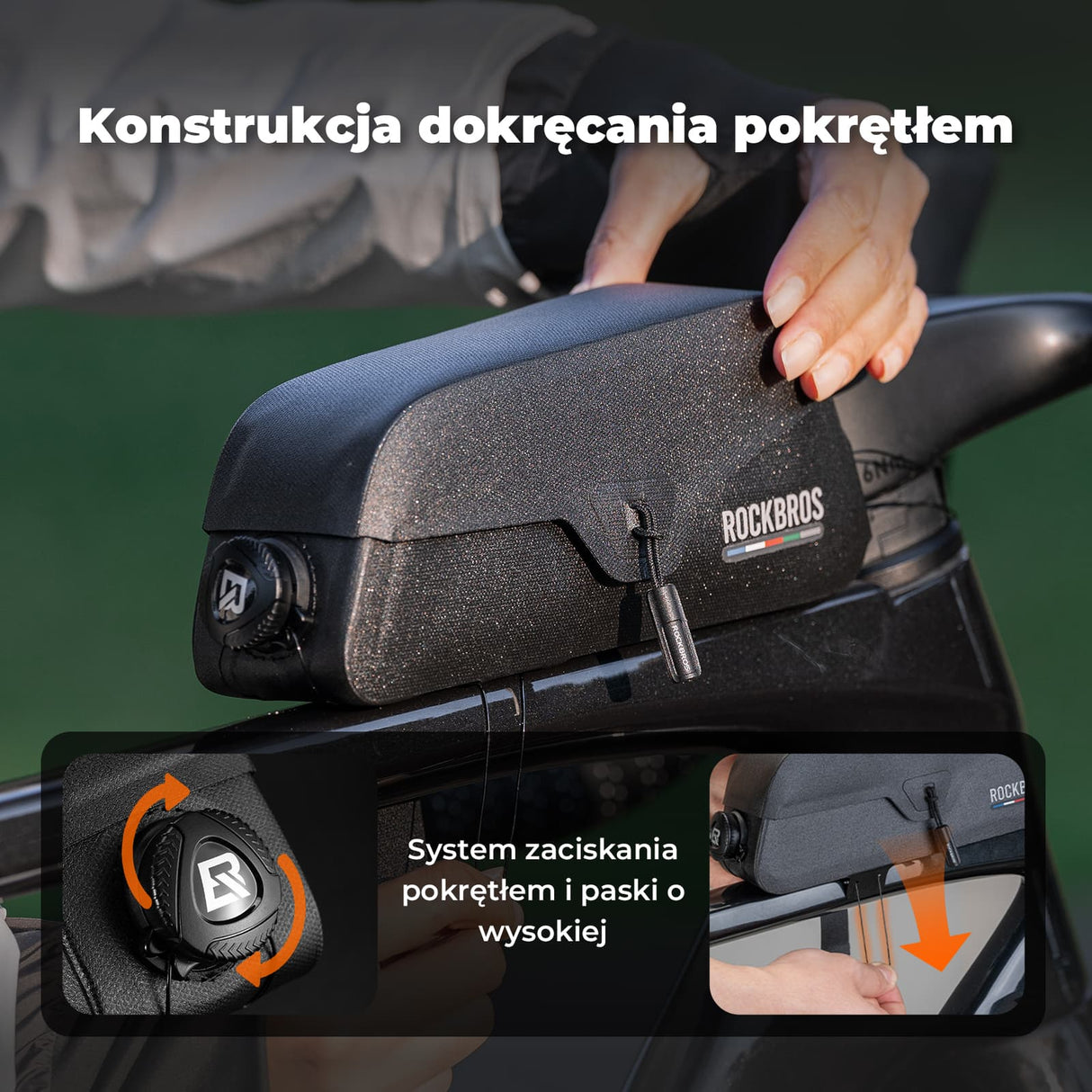 ROAD TO SKY Torby na Ramę 100% Wodoodporna Magnetyczna  0,6 L/0,9 L