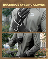 ROCKBROS ROCKBROS Rękawiczki Rowerowe Zimowe Wodoodporne i Wiatroszczelne, Rękawiczki do Biegania Damskie Męskie, Rękawiczki Sportowe do MTB, Roweru Szosowego, Biegania i Rodsport Rękawiczki długopalczaste na wiosnę i jesień