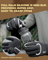 ROCKBROS ROCKBROS Rękawiczki Rowerowe Zimowe Wodoodporne i Wiatroszczelne, Rękawiczki do Biegania Damskie Męskie, Rękawiczki Sportowe do MTB, Roweru Szosowego, Biegania i Rodsport Rękawiczki długopalczaste na wiosnę i jesień