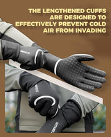 ROCKBROS ROCKBROS Rękawiczki Rowerowe Zimowe Wodoodporne i Wiatroszczelne, Rękawiczki do Biegania Damskie Męskie, Rękawiczki Sportowe do MTB, Roweru Szosowego, Biegania i Rodsport Rękawiczki długopalczaste na wiosnę i jesień