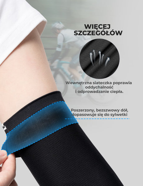 ROCKBROS Rękawki Rowerowe z Jedwabiu Lodowego - XT096 Rękawki i nogawki