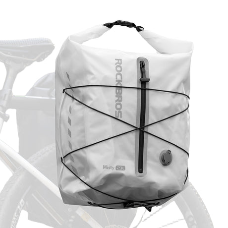 ROCKBROS 100% Wodoodporna Sakwa Rowerowa Na Bagażnik 23L z Funkcją Kompresji Próżniowej - AS-159 Torby na bagażnikBiałe