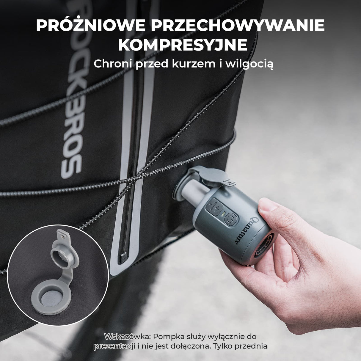 ROCKBROS 100% Wodoodporna Sakwa Rowerowa Na Bagażnik 23L z Funkcją Kompresji Próżniowej - AS-159 Torby na bagażnik