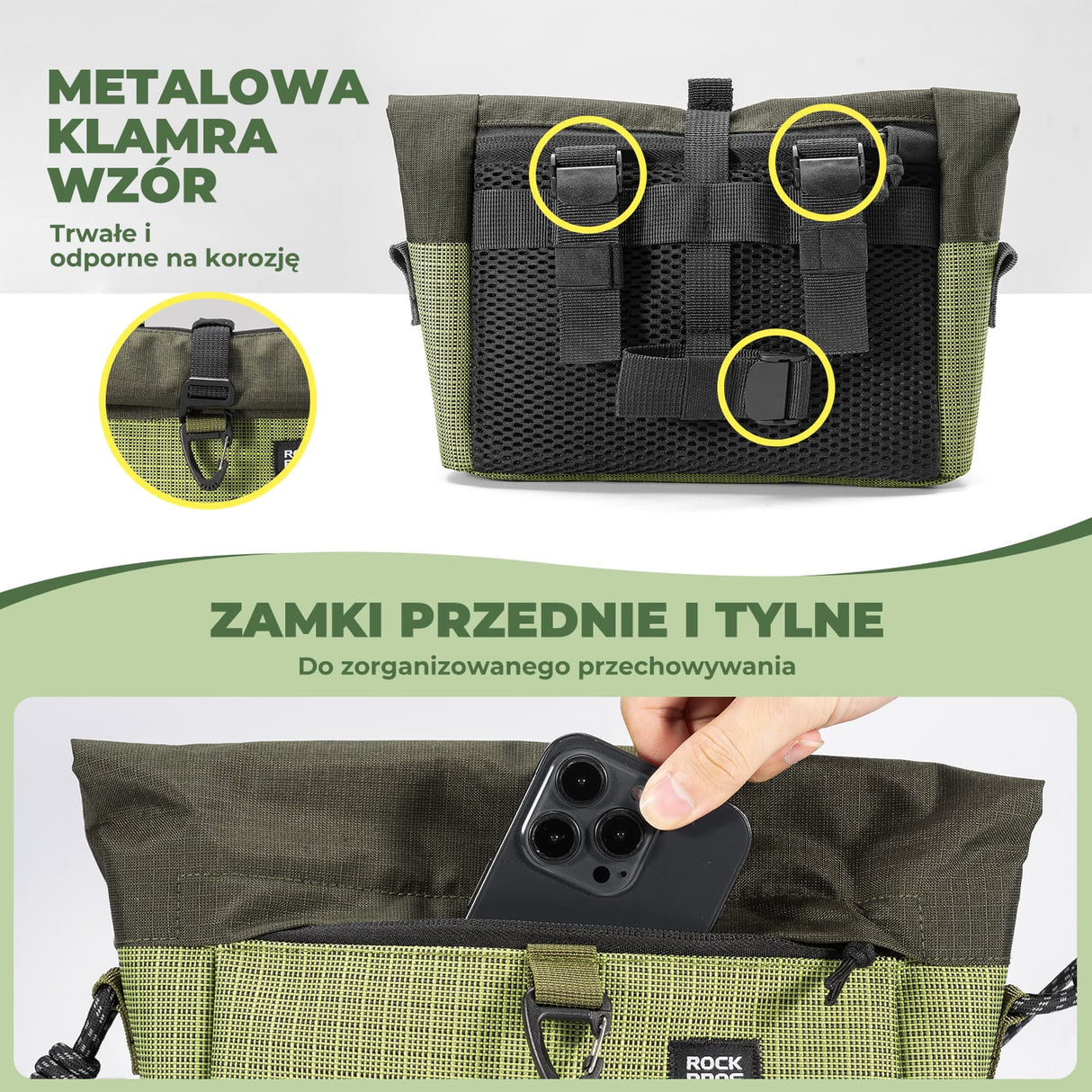 ROCKBROS Torba Na Kierownicę Rowerową Do Rowerów Z Prostą Kierownicą I Brompton 1.8-2.8 L Torba Przednia