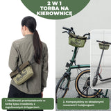 ROCKBROS Torba Na Kierownicę Rowerową Do Rowerów Z Prostą Kierownicą I Brompton 1.8-2.8 L Torba Przednia