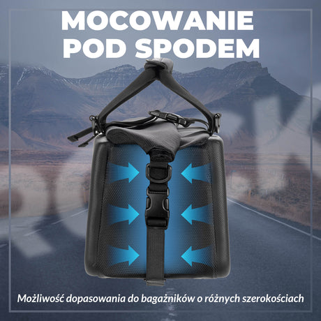 ROCKBROS Torba na Bagażnik Rower Twarda Skorupa 11,6 l z Paskami Odblaskowymi
