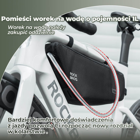ROCKBROS Torba na Ramę Roweru 2,9L Wodoodporna i Odporna na Zużycie z Zamkiem Błyskawicznym