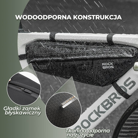 ROCKBROS Torba na Ramę Roweru 2,9L Wodoodporna i Odporna na Zużycie z Zamkiem Błyskawicznym