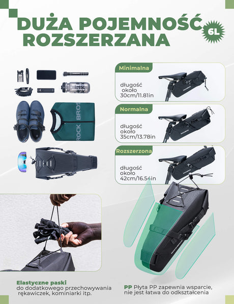 ROCKBROS Torby Podsiodłowe  Wodoodporna 3L Duża Pojemność