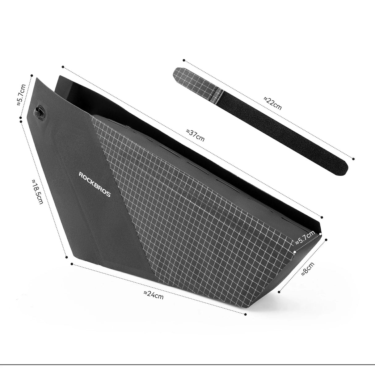 ROCKBROS W 100% Wodoodporna Trójkątna Torba Rowerowa Na Dolną Rurę Ramy 1,7L - AS-165 Torba na dolną rurę
