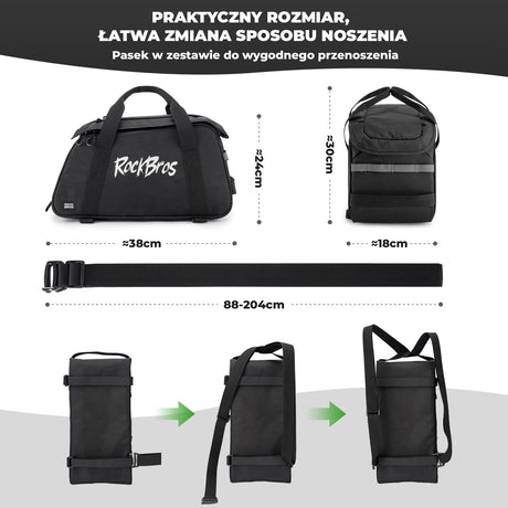 ROCKBROS Wszechstronna Torby na Bagażnik 3w1 10,5L - A41 Torby na bagażnik