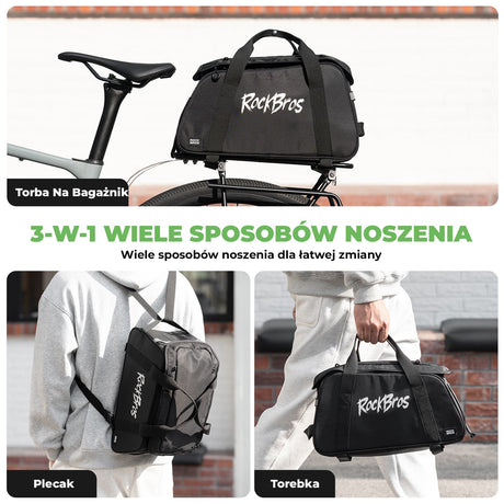 ROCKBROS Wszechstronna Torby na Bagażnik 3w1 10,5L - A41 Torby na bagażnik