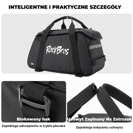ROCKBROS Wszechstronna Torby na Bagażnik 3w1 10,5L - A41 Torby na bagażnik