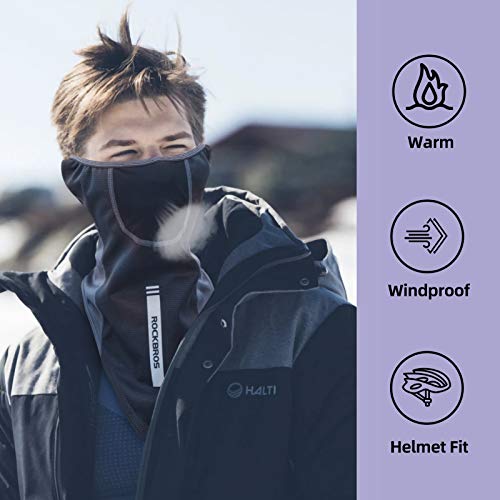 ROCKBROS Zimowa Półkominiarka Wiatroodporna i Oddychająca, z Filtrem i Osłoną Uszu, Odblaskowa, Unisex Osłony twarzy