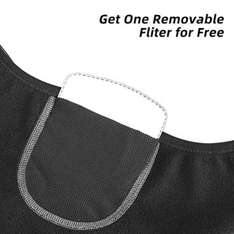 ROCKBROS Zimowa Półkominiarka Wiatroodporna i Oddychająca, z Filtrem i Osłoną Uszu, Odblaskowa, Unisex Osłony twarzy