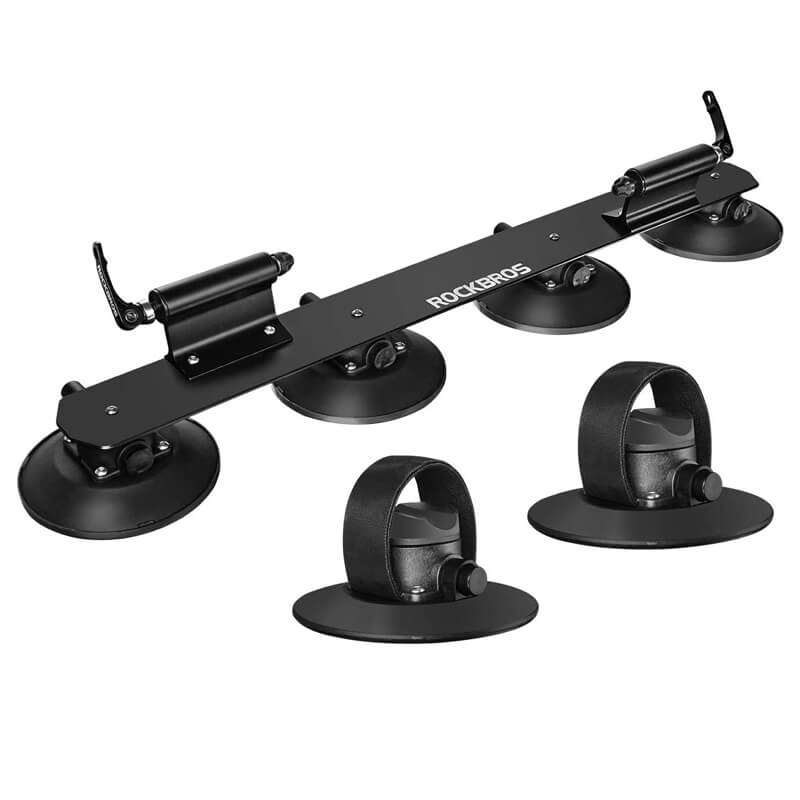 ROCKBROS Bagażnik Rowerowy z Przyssawkam Bagażniki dachoweczarny czerwony 2-Rower