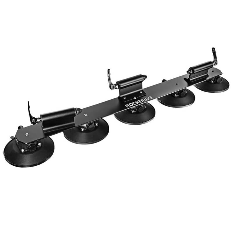 ROCKBROS Bagażnik Rowerowy z Przyssawkam Bagażniki dachoweczarny czerwony 3-Rower