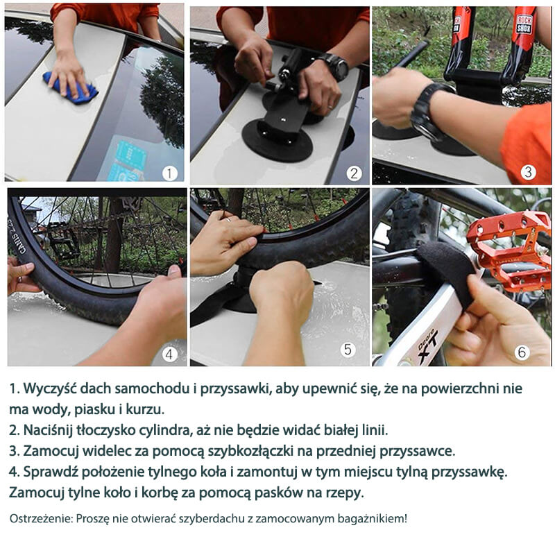 ROCKBROS Bagażnik Rowerowy z Przyssawkami Dachowy Szybki Montaż-Niebieski