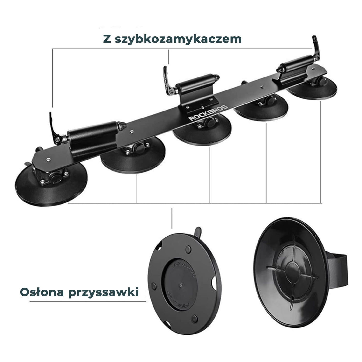 ROCKBROS Bagażnik Rowerowy z Przyssawkam Bagażniki dachowe