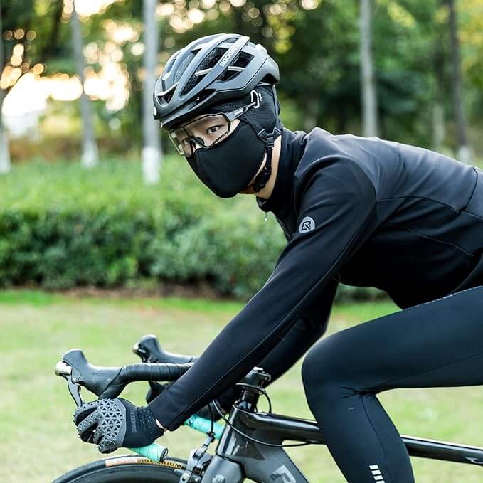 ROCKBROS Czapka Rowerowa Zimowa Kominiarka z Otworem na Okulary Pod Kask Unisex