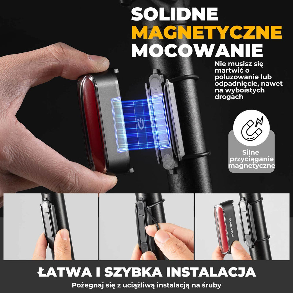 ROCKBROS Inteligentne Tylne Światło Rowerowe- SKL01 Światła rowerowe