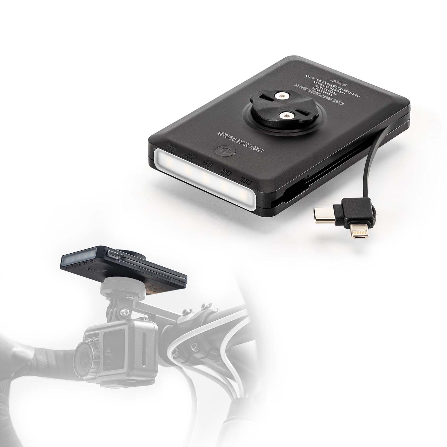 powerbank für fahrradbeleuchtung ROCKBROS Front Fahrrad Licht 5000mAh Powerbank Scheinwerfer Wasserdicht – ROCKBROS-PL