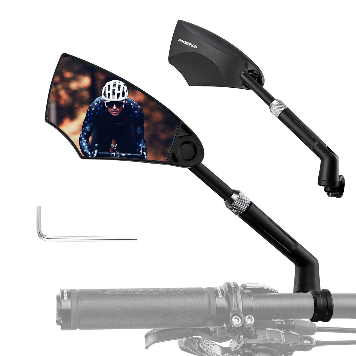 ROCKBROS Lusterko Rowerowe 360° Składane Regulowane na Kierownice 20-23mm Lewe