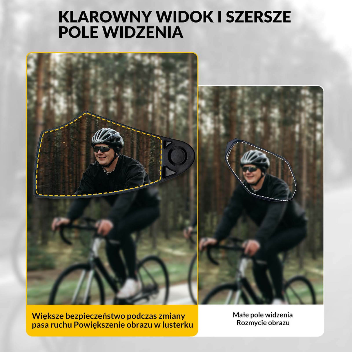 ROCKBROS Lusterko Rowerowe 360° Składane Regulowane na Kierownice 20-23mm Lewe