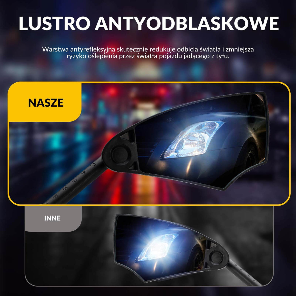 ROCKBROS Lusterko Rowerowe 360° Składane Regulowane na Kierownice 20-23mm Lewe