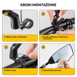 ROCKBROS Lusterko Rowerowe 360° Składane Regulowane na Kierownice 20-23mm Lewe
