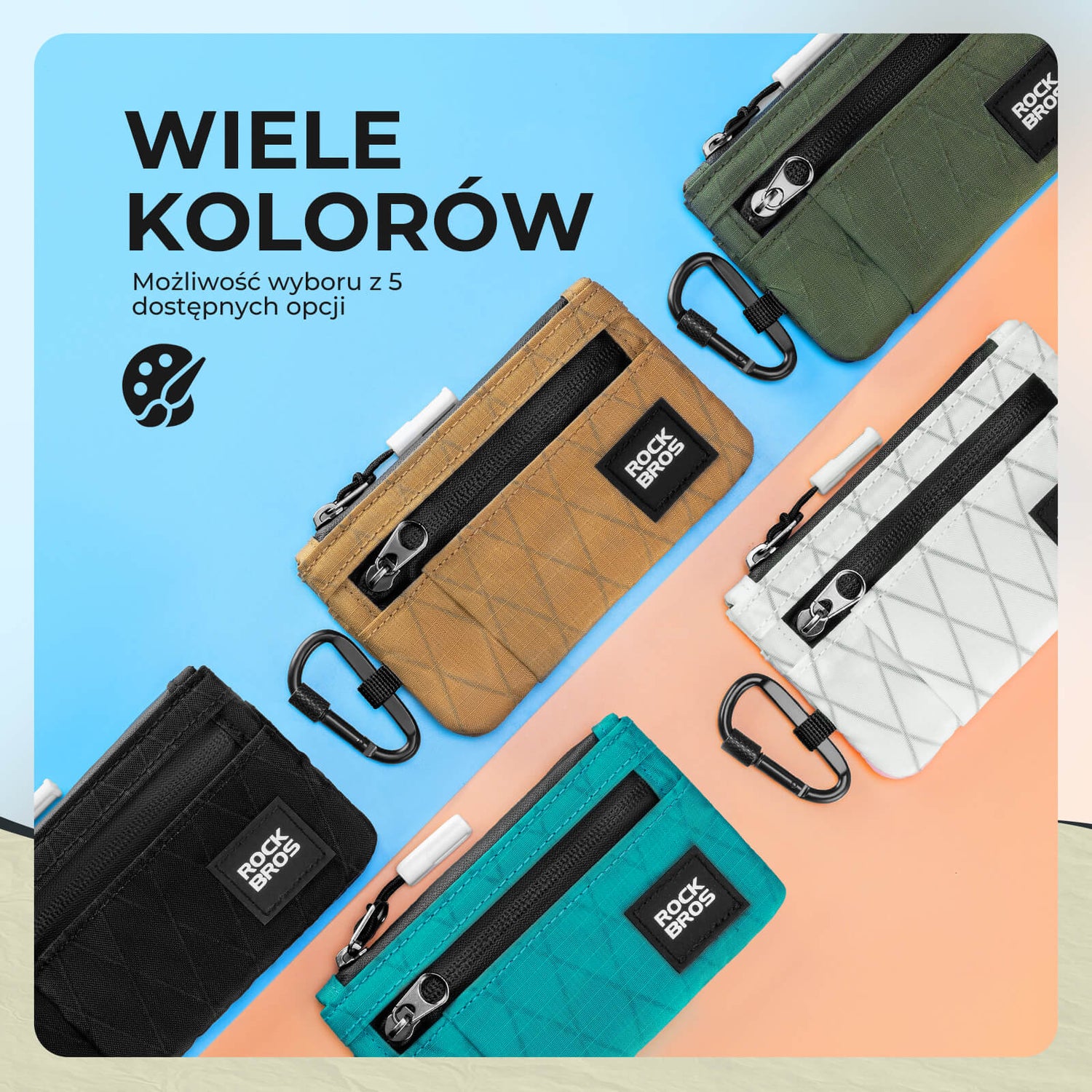 ROCKBROS Mały Portfel Slim Etui na Karty i Klucze dla Kobiet i Mężczyzn