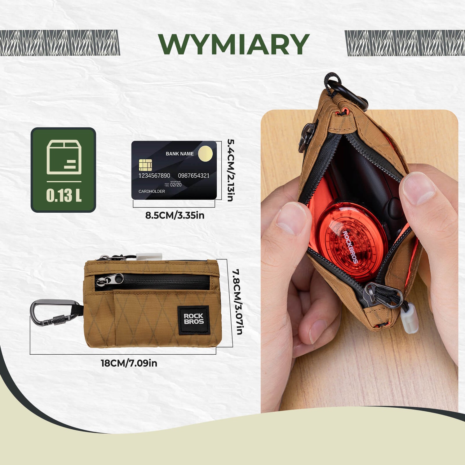 ROCKBROS Mały Portfel Slim Etui na Karty i Klucze dla Kobiet i Mężczyzn