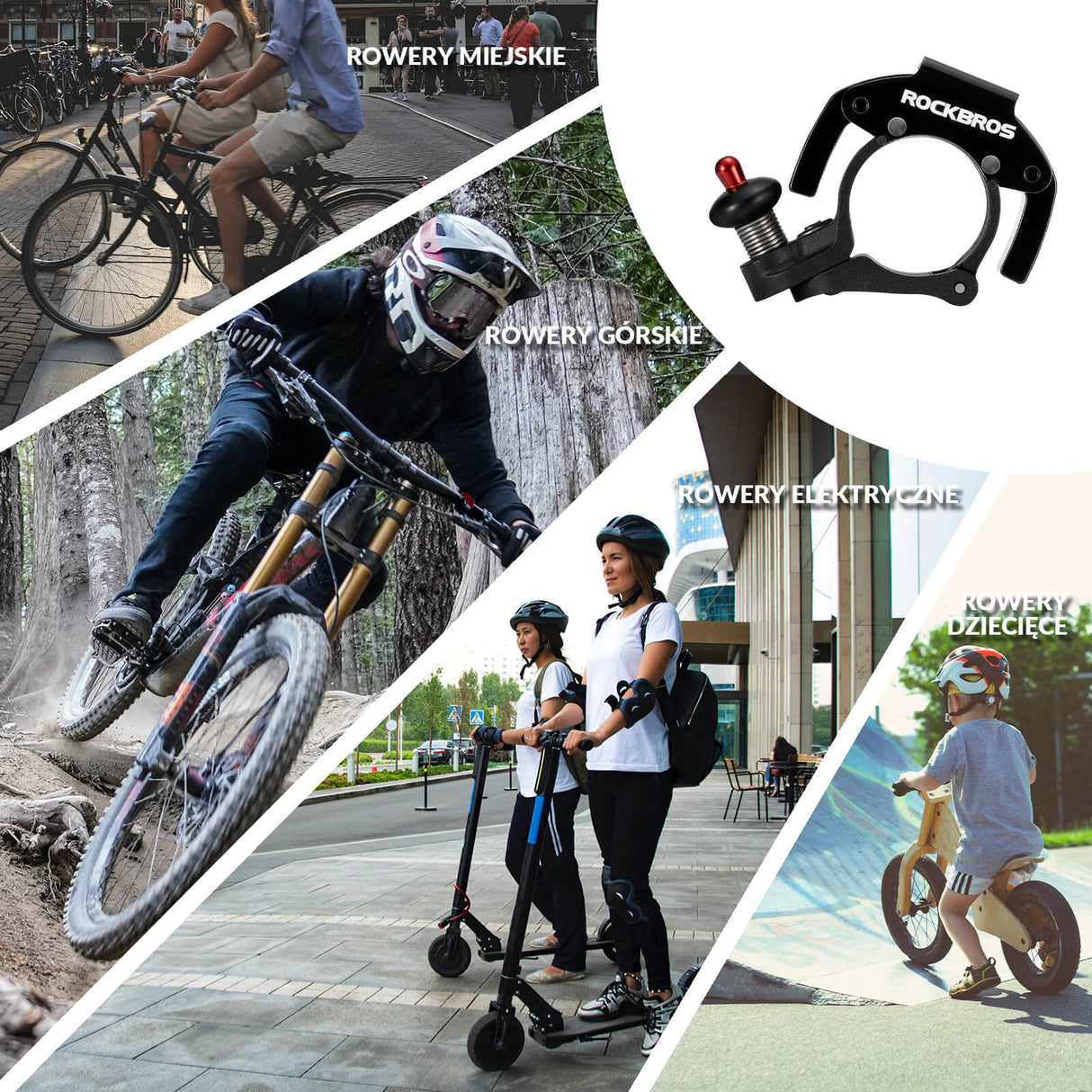 ROCKBROS Mini Dzwonek Rowerowy na Kierownicę 22,2mm Stop Aluminium Głośny 100db