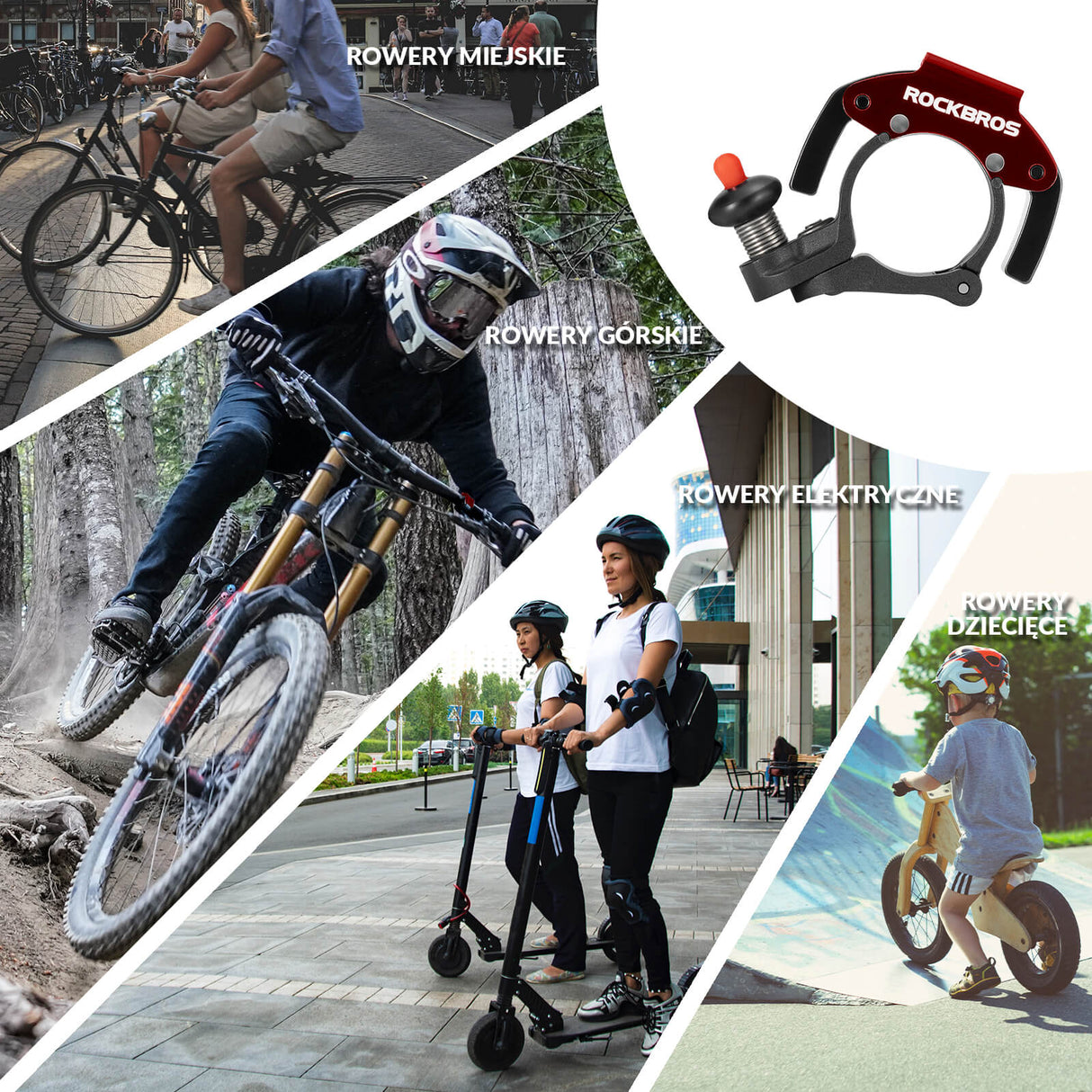 ROCKBROS Mini Dzwonek Rowerowy na Kierownicę 22,2mm Stop Aluminium Głośny 100db