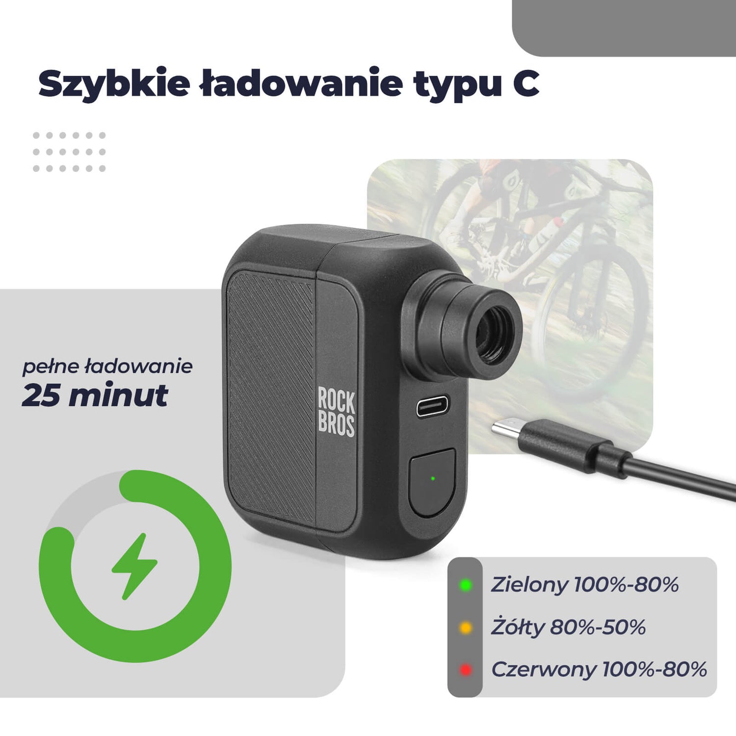 ROCKBROS Mini Elektryczna Pompka AS110 Elektryczne pompki