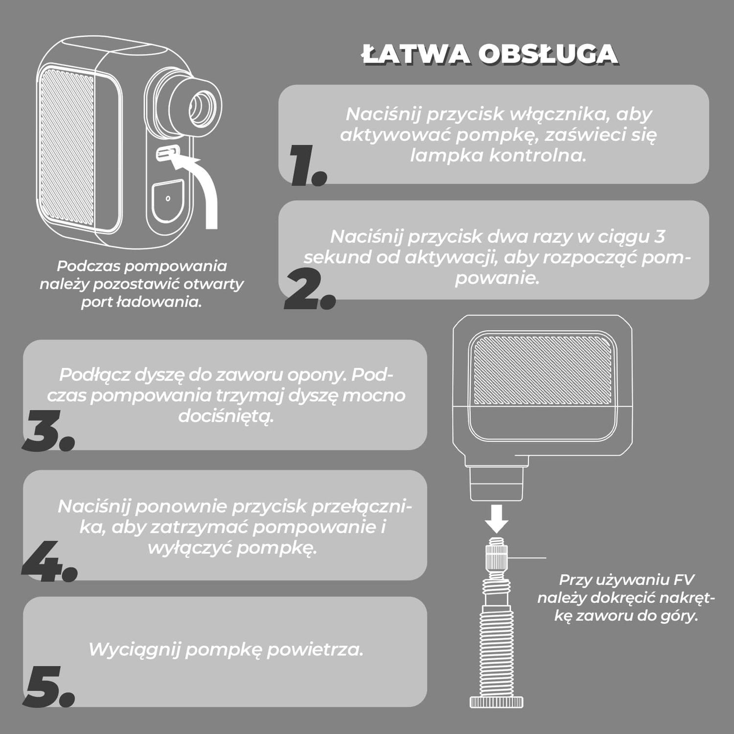 ROCKBROS Mini Elektryczna Pompka AS110 Elektryczne pompki