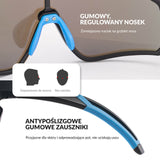 ROCKBROS Okulary Rowerowe Dziecięce Polaryzacyjne Ochrona UV400-Czarny