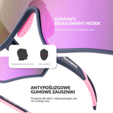 ROCKBROS Okulary Rowerowe Dziecięce Polaryzacyjne Ochrona UV400-Fioletowy