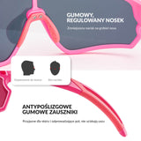 ROCKBROS Okulary Rowerowe Dziecięce Polaryzacyjne Ochrona UV400-Różowy