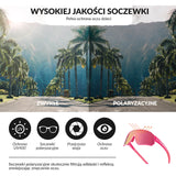 ROCKBROS Okulary Rowerowe Dziecięce Polaryzacyjne Ochrona UV400-Różowy