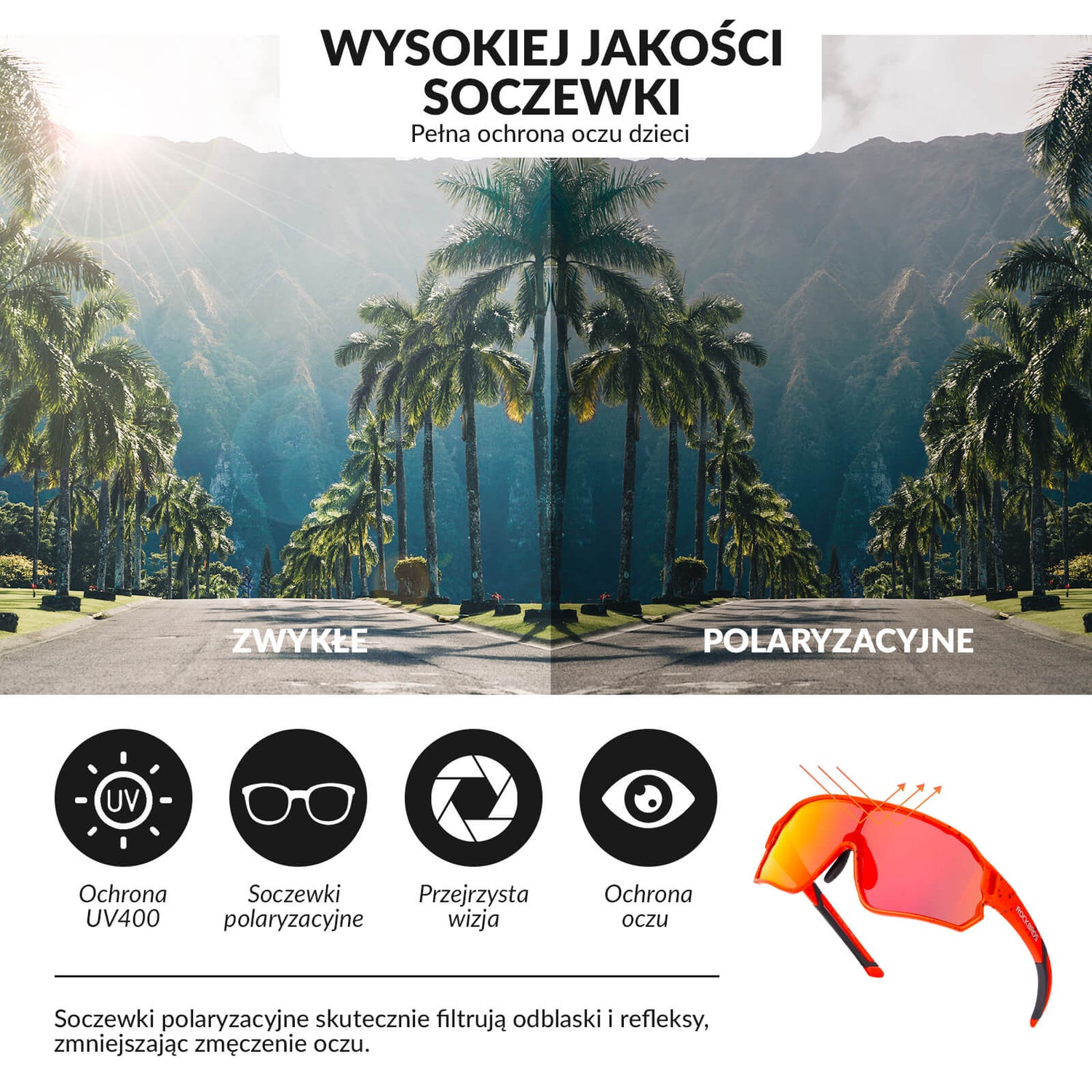 Dziecięce Okulary Rowerowe Polaryzacyjne