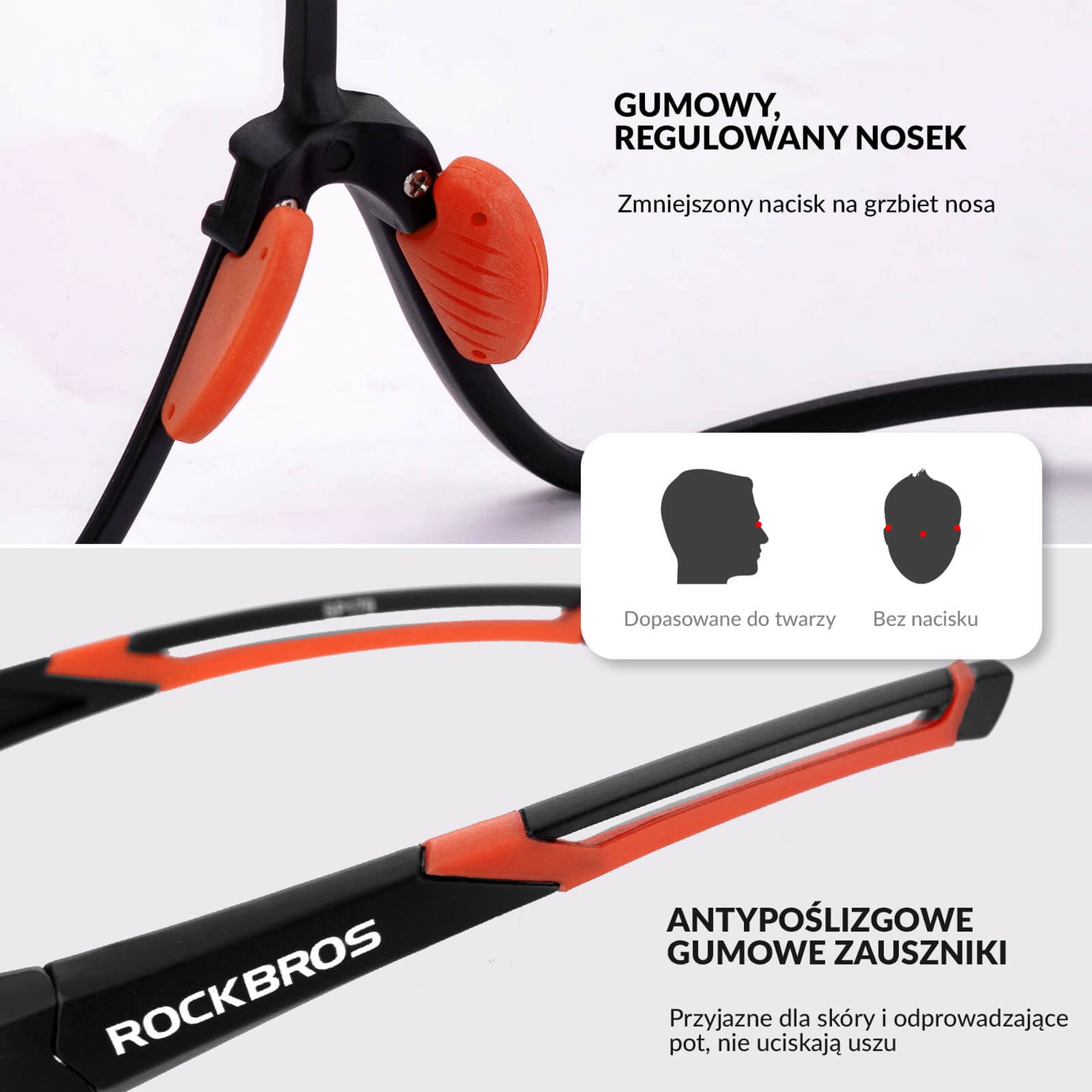 ROCKBROS Okulary Rowerowe Dziecięce Samoprzyciemniające Ochrona UV400- Czarno-czerwony